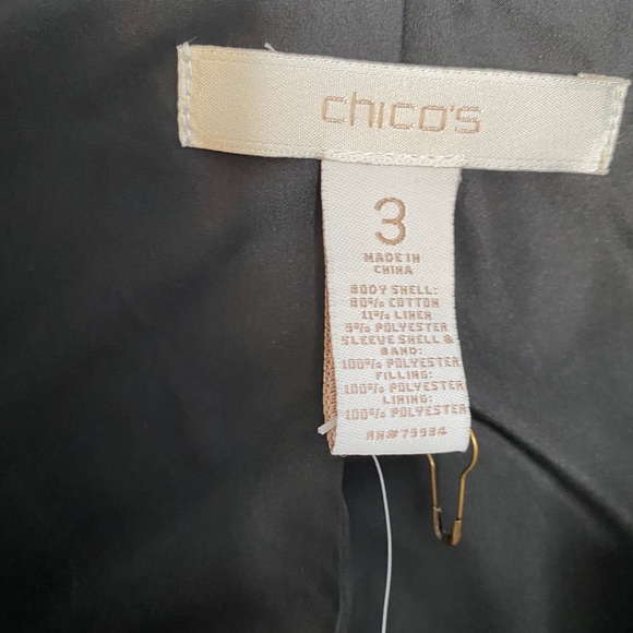 Chico’s quilted sleeve jacket blazer size 3 - Picture 3 of 9